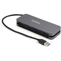 Startech.Com 4 Port USB 3.0 Hub - USB-A to 4x USB-A - SuperSpeed 5Gbps Portable USB 3.1 Gen 1 Type-A Hub - USB Bus Powered - Laptop/Desktop USB Hub with Long Cable 28cm & Cable Management (HB30AM4AB)