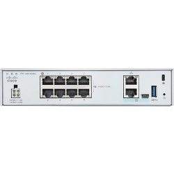 Cisco Firepower FPR-1010 Network Security/Firewall Appliance - 8 Port - 10/100/1000Base-T - Gigabit Ethernet - 256 MB/s Firewall Throughput - 75 VPN - 6 x RJ-45 - Desktop, Rack-mountable, Compact FPR1010E-ASA-K9