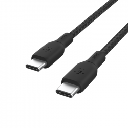 BELKIN 2M BRAIDED USB-C TO USB-C 2.0 100W CABLE, BLACK CAB014BT2MBK