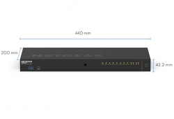 Netgear 12-Port Managed L2 Switch, POE+(8) 125W, GbE(2), SFP(2), Life Wty M4250-10G2F-POE+