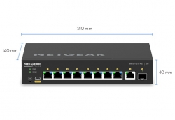 NETGEAR AV LINE 8-PORT MANAGED SWITCH, POE+(8)110W, GbE(1), SFP AV LINE(1), LIFE WTY GSM4210PD-100AUS