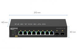 NETGEAR AV LINE 8-PORT MANAGED SWITCH POE+(8) 220W, SFP+ AV LINE(2), LIFE WTY GSM4210PX-100AUS