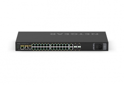 NETGEAR AV LINE 26-PORT MANAGED SWITCH, POE+(24) 300W, GbE(2), SFP(4), LIFE WTY GSM4230P-100AJS