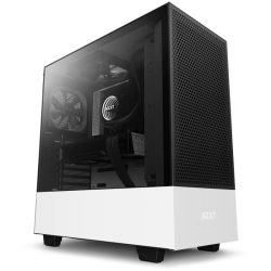 NZXT Mid-Tower Case: H510 Flow Computer Case - ATX, Mini ITX, Micro ATX Motherboard Supported - Steel, Tempered Glass - Matt White - 6 x Bay(s) - 2 x 120 mm x Fan(s)  (CA-H52FW-01)