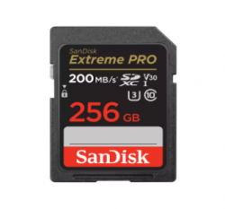SanDisk Extreme Pro SDXC, SDXXD 256GB, V30, U3, C10, UHS-I,  200MB/s R, 140MB/s  W, 4x6, Lifetime Limited SDSDXXD-256G-GN4IN