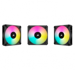 CORSAIR AF ELITE Series, AF120 RGB ELITE, 120mm Fluid Dynamic RGB Fan with AirGuide, Triple Pack with Lighting Node CORE XT CO-9050154-WW(AF120-RGB-ELT-3)