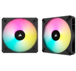 CORSAIR AF ELITE Series, AF140 RGB ELITE, 140mm Fluid Dynamic RGB Fan with AirGuide, Dual Pack with Lighting Node CORE XT CO-9050156-WW(AF140-RGB-ELT-2)