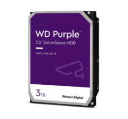 3.5" WD PURPLE,3TB, surveillance,64MB,SATA III,(6Gbps),3YRS WD33PURZ