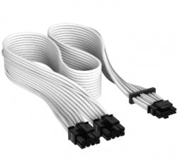 CORSAIR Premium Individually Sleeved 12+4pin PCIe Gen 5 Type-4 600W 12VHPWR Cable, White CP-8920332