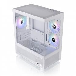 Thermaltake CA-1Z4-00M6WN-00 Micro Case: View 170 TG ARGB - White 3x 120mm ARGB Fans, 2x USB 3.0, Tempered Glass Front & Side Panel, Supports: mATX/mini-ITX
