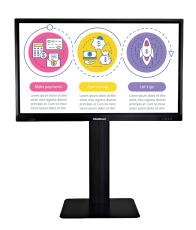 TouchBoard Free Standing Height Adjustable Centre Lift System. Max Load 136kg. VESA to 1200x600. For Panels 55 to 98". Black TBMS-FREE-HA-CENT