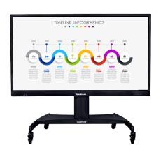 TouchBoard Mobile Height Adjustable Motorised Centre Lift System. Max Load 136kg. VESA to 1200x600. For Panels 55 to 98". Black TBMS-MOB-HA-CENT