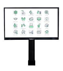 TouchBoard Wall Mount Height Adjustable Motorised Centre Lift System. Max Load 136kg. VESA to 1200x600. For Panels 55 to 98". Black TBMS-WALL-HA-CENT