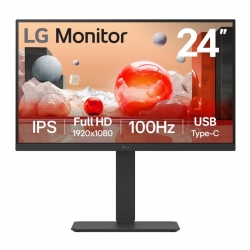 LG 23.8" (16:9) FHD IPS, HDMI, DP, USB-C, USB, RJ45, 100Hz, SPKR, H/ADJ, 3YR 24BA750-B
