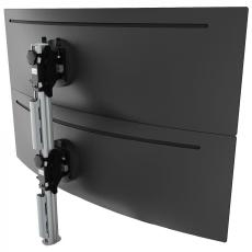 Atdec AWMS-2-BT75 Post mounted heavy duty dual vertical monitor mount - Silver AWMS-2-BT75-S