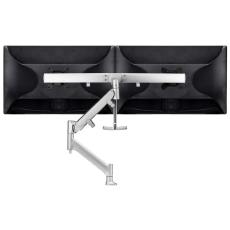 Atdec AWM Single Arm - Dual Rail - up to 2x 27" wide screens - <16kg - Grommet Clamp - Silver AWMS-RHXB-GC-S