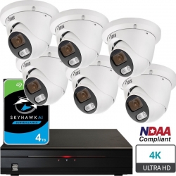 IDIS 16-CH NVR WITH 4TB HDD PLUS 6 x 5MP 2.8MM LITE TURRET CAMERA KIT