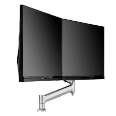 Atdec AWMS-RHXB Tandem Dynamic Dual Monitor Mount. C-Clamp Desk Fixing. Max Load 2-7kg. Up to 27" screens. Silver AWMS-RHXB-C-S