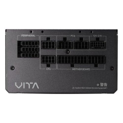 FSP 1000W VITA GM ATX 3.1 GOLD MODULAR BLACK PSU supports PCIe 12V-2x6 features Platinum certification LLC Resonant-converter Topology Japanese capacitors and safety protections VITA-1000GM