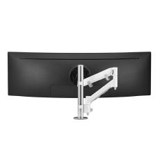 Atdec AWMS-HX40 Heavy Duty Dynamic Arm on Post. Max Load: 6-14kg (Flat) 12kg (Curved), Heavy Duty F-Clamp Desk Fixing, White AWMS-HX40-H-W