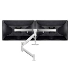 Atdec AWMS-RHXB Tandem Dynamic Dual Monitor Mount. Grommet Clamp Desk Fixing. Max Load 2-7kg. Up to 27" screens. White AWMS-RHXB-G-W