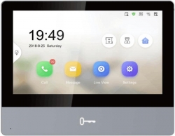 HIKVISION INTERCOM KH8350-WTE1 G2 INDOOR STATION, BLACK, 7"TOUCH, MICRO SD, WIFI, 2YR DS-KH8350-WTE1