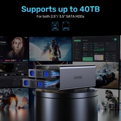 Unitek USB3.2 Type-C 10GB/SATA 2 BAY SATA HDD RAID ENCLOSURE S1308C01-AU