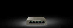 POE SWITCH: 5-Por Gigabits Desktop Switch with 4-Port PoE+ (Total 53W) TEG1105P-4-63W