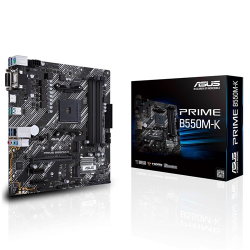 Asus AMD B550 (Ryzen AM4) micro ATX motherboard with dual M.2, PCIe 4.0, 1 Gb Ethernet, HDMI/D-Sub/DVI, SATA 6 Gbps, USB 3.2 Gen 2 Type-A (PRIME-B550M-K)