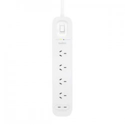 Belkin 4-Outlet Surge Protector with Dual USB-C 30W PPS 2m Cord SRB005AU2M