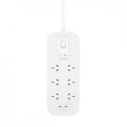 Belkin 6-Outlet Surge Protector with Dual USB-C 30W PPS 2m Cord SRB006AU2M