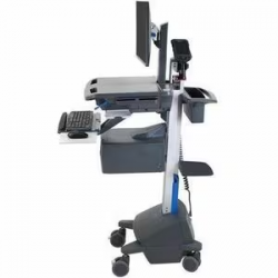 Ergotron StyleView LCD Cart with LCD Pivot, LiFe Powered (no drawers, Dark Grey) SV42-8302-4