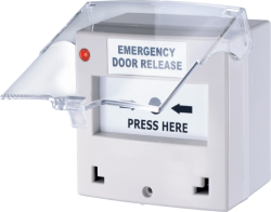 GIANNI EMERGENCY DOOR RELEASE RESETTABLE CALL POINT LED BACKLIT BUZZER WHITE 1YR CP-42WBZ-LB-ALM