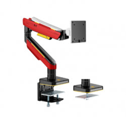HMM Single Screen/HeavyDuty/Steel,Aluminum/Matte White&Red/17"-49"2~20kg/VESA75x75,100x100/Tilt :+50~-20/Swivel+90~-90/Rotation:+180~-180 T18-1E