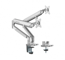 HMM Dual Screen/Epic Gas Spring/Steel,Aluminum/Matte Silver/17"-32"/1~9kg/VESA75x75,100x100/Tilt :+40~-40/Swivel+90~-90/Rotation:+180~-180 T2-2