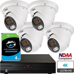 IDIS 8-CH NVR WITH 4TB HDD PLUS 4 x 5MP 2.8MM LITE TURRET CAMERA KIT