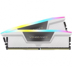 DDR5, 6000MT/s 64GB 2x32GB DIMM, Unbuffered, 40-40-40-77, Std PMIC, XMP 3.0, VENGEANCE RGB DDR5 White Heatspreader, RGB LED, 1.35V CMH64GX5M2B6000C40W