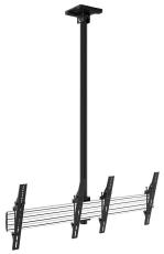 Atdec 2x1 ceiling menu board mount (1.25m rail, 1.5m pole), tilting angle. Max load per display: 25kg ADBS-2X1-12TC