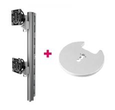 Atdec AWMS-2-LTHT75 Post Mounted Dual 49" Display Stand and Grommet Clamp Desk Fixing, Silver AWMS-2-LTH75-G-S