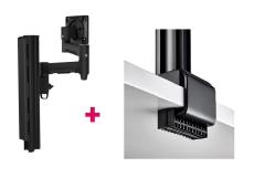 Atdec AWMS-4640 Single 18" Monitor Arm on 15.7" Post and C Clamp Desk Fixing, Black AWMS-4640-C-B