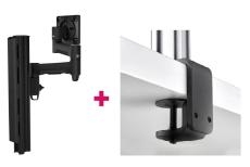 Atdec AWMS-4640 Single 18" Monitor Arm on 15.7" Post and F Clamp Desk Fixing, Black AWMS-4640-F-B