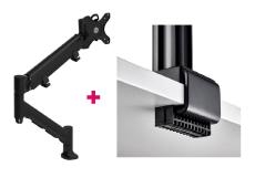 Atdec AWMS-HXB Heavy Duty 23.5" Dynamic Monitor Arm and C Clamp Desk Fixing, Black AWMS-HXB-C-B