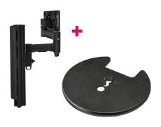 Atdec AWMS-4640 Single 460mm Monitor Arm + 400mm Post / 12kg (26.5lb) Flat Screen, 10kg (22lb) Curved Screen + Grommet Clamp Desk Fixing, Black AWMS-4640-G-B