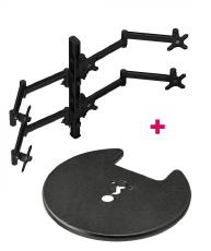 Atdec AWMS-6-13717 Hex Monitor Mount + 750mm Post / 12kg (26.5lb) Flat Screens, 10kg (22lb) Curved Screens + Grommet Clamp Desk Fixing, Black AWMS-6-13717-G-B