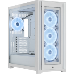 CORSAIR iCUE 5000X RGB QL Edition, ATX, E-ATX,USB Type-C, 3x 360mm LC, 4x pre-installed QL120 ARGB fans & Lighting Node CORE, All White Case CC-9011233-WW