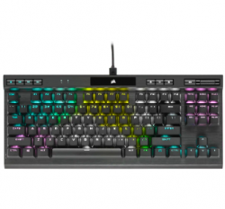 CORSAIR K70 RGB TKL CHAMPION SERIES Optical-Mechanical Gaming Keyboard, Backlit RGB LED, CORSAIR OPX RAPIDFIRE, Black, Black PBT Keycaps CH-911901A-NA(K70_RGB_TKL_CS)