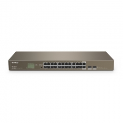 Tenda 24-Port Gigabit Unmanaged Switch with 2 SFP Slots, Wall mounting: support, Rack mounting: support TEG1024F