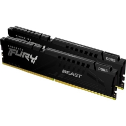 Kingston FURY Beast RAM Module for Motherboard, Desktop PC - 32 GB (2 x 16GB) - DDR5-5600/PC5-44800 DDR5 SDRAM - 5600 MHz Single-rank Memory - CL40 - 1.25 V - On-die ECC - 288-pin - DIMM KF556C40BBK2-32