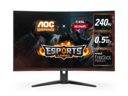 AOC 31.5" (16:9) CURVE FHD LED, 0.5MS, 240HZ, FREESYNC, 1500R, HDMI(2), DP, 3YR C32G2ZE