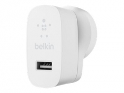 BELKIN 1 PORT WALL CHARGER, 12W, USB-A (1), BOOST CHARGE, WHITE, 2YR WTY (WCA002AUWH)